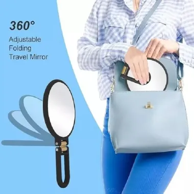 Gương Du Lịch Cầm Tay 2 Mặt 10X-30X Có Tay Cầm Gập, Trang Điểm Dành Cho Nữ Giá Rẻ 6