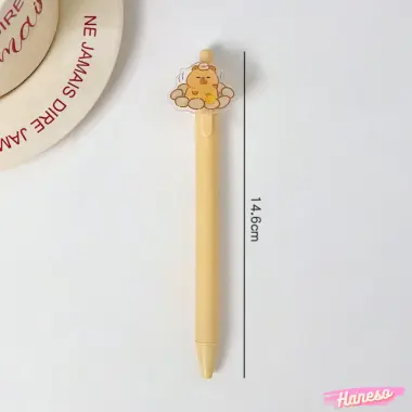 Haneso Bút Bi Bấm 0.5mm Capybara Bút Mực Gel Hoạt Hình Chuột Lang Nước Cute Đồ Dùng Học Tập Học Sinh Văn Phòng Phẩm 9