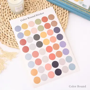 Hình Dán Tròn Round Sticker 48 Hình - Trang Trí DIY Sổ Tay, Postcard, Ảnh Giá Chỉ 6900đ 8