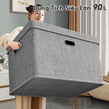 Hộp Đựng Quần Áo AURAWELL Gấp Gọn 60L/90L Chất Liệu Bông Tiết Kiệm - 129k 3 Hộp Đựng Quần Áo AURAWELL Gấp Gọn 60L/90L Chất Liệu Bông Tiết Kiệm - 129k 3
