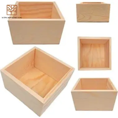 Hộp Gỗ Không Nắp Giá Rẻ Nhiều Kích Thước - Hộp Gỗ Decor Chất Lượng Cao 13000đ