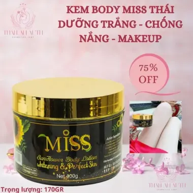 Kem Body Miss Thái Lan Dưỡng Trắng, Makeup, Chống Nắng - Giá Shock 145k 3 Kem Body Miss Thái Lan Dưỡng Trắng, Makeup, Chống Nắng - Giá Shock 145k 3