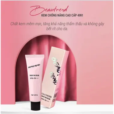 Kem chống nắng Beautrend Toneup Sun Cream SPF 50 PA ++++ chống nắng đa năng , mờ thâm , kem nền tone hồng nhẹ 5 Kem chống nắng Beautrend Toneup Sun Cream SPF 50 PA ++++ chống nắng đa năng , mờ thâm , kem nền tone hồng nhẹ 5