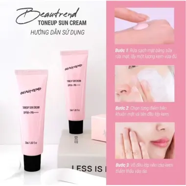 Kem chống nắng Beautrend Toneup Sun Cream SPF 50 PA ++++ chống nắng đa năng , mờ thâm , kem nền tone hồng nhẹ 7 Kem chống nắng Beautrend Toneup Sun Cream SPF 50 PA ++++ chống nắng đa năng , mờ thâm , kem nền tone hồng nhẹ 7