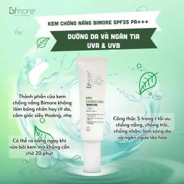 Kem chống nắng Bimore SPF35 PA+++ ngăn tia UVA UVB dưỡng da chỉ 239k 3