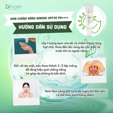 Kem chống nắng Bimore SPF35 PA+++ ngăn tia UVA UVB dưỡng da chỉ 239k 5