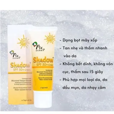 Kem Chống Nắng Fixderma Shadow SPF 50+ PA+++ 75g Giá Rẻ 140k Chống Nắng & Giữ Ẩm Tốt