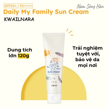 Kem Chống Nắng Gia Đình SPF 50+ 120g - Bảo Vệ Toàn Diện Daily& My Family Giảm Giá 4 Kem Chống Nắng Gia Đình SPF 50+ 120g - Bảo Vệ Toàn Diện Daily& My Family Giảm Giá 4