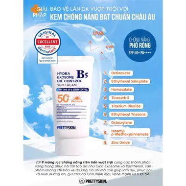 Kem chống nắng Hydra B5 Exosome Prettyskin phục hồi da - Giảm 99k chỉ 330k 5