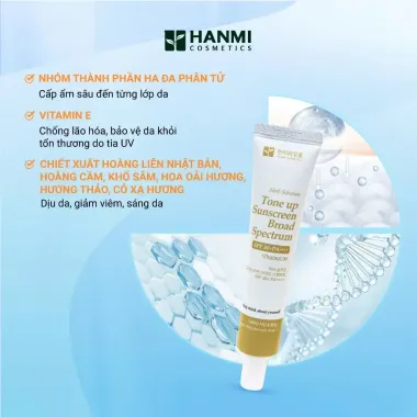 Kem Chống Nắng Nâng Tone Hanmi SPF 50+ Giảm Giá Còn 250k - Bảo Vệ Da Trắng Hồng Tự Nhiên 4