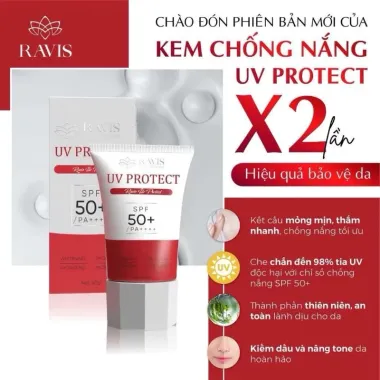 Kem chống nắng Ravis siêu nhẹ, tone đẹp - Giảm còn 235000đ từ 286700đ