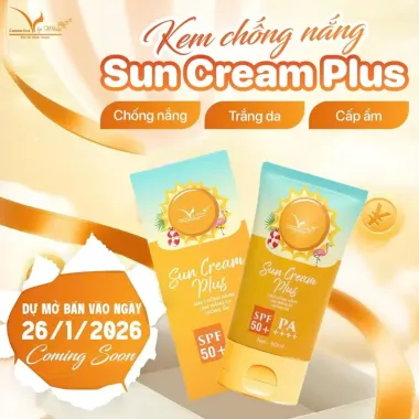 Kem Chống Nắng Sun Cream Plus Vip White Giảm 25% - Chỉ 95.000đ Chính Hãng Bảo Vệ Da