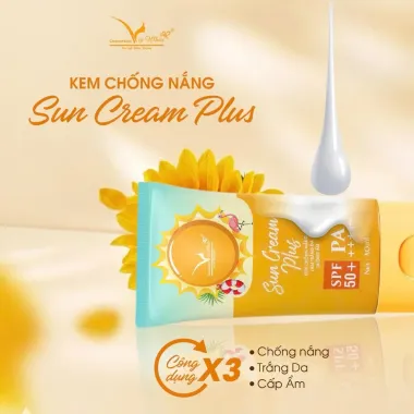 Kem Chống Nắng Sun Cream Plus Vip White Giảm 25% - Chỉ 95.000đ Chính Hãng Bảo Vệ Da Kem Chống Nắng Sun Cream Plus Vip White Giảm 25% - Chỉ 95.000đ Chính Hãng Bảo Vệ Da