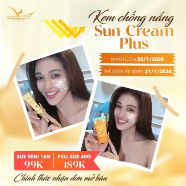 Kem Chống Nắng Sun Cream Plus Vip White Giảm 25% - Chỉ 95.000đ Chính Hãng Bảo Vệ Da