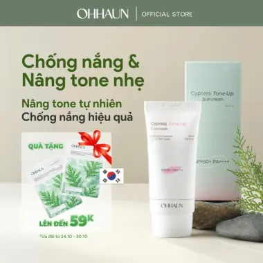 Kem chống nắng TONE UP Ohhaun Cypress Hàn Quốc - Dưỡng Ẩm, Giá Cực Sốc Chỉ 258k! 2 Kem chống nắng TONE UP Ohhaun Cypress Hàn Quốc - Dưỡng Ẩm, Giá Cực Sốc Chỉ 258k! 2