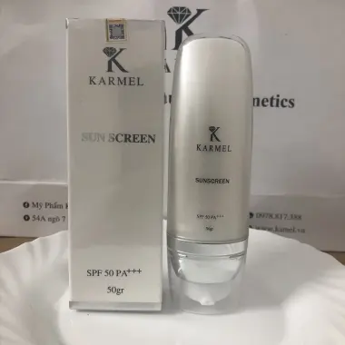 kem chống nắng vật lý 50G cho da dầu và da hỗn hợp SPF 50PA+++ không bóng dầu không bết dính KARMEL 10