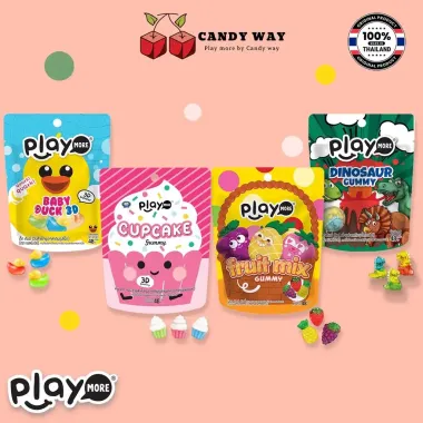 Kẹo Dẻo Play More Thái Lan Vị Trái Cây Giảm Giá 39k Còn 30k Gói 48g 1