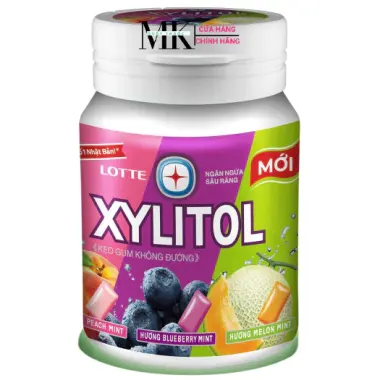 Kẹo Gum Không Đường LOTTE XYLITOL Hương Trái Cây Hỗn Hợp Giảm Cân 35k/Hũ 4 Kẹo Gum Không Đường LOTTE XYLITOL Hương Trái Cây Hỗn Hợp Giảm Cân 35k/Hũ 4