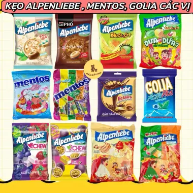 Kẹo mềm Eclairs Caramel Socola chảy 63g và kẹo cứng Alpenliebe gói LỚN ngọt ăn vặt 2 Kẹo mềm Eclairs Caramel Socola chảy 63g và kẹo cứng Alpenliebe gói LỚN ngọt ăn vặt 2