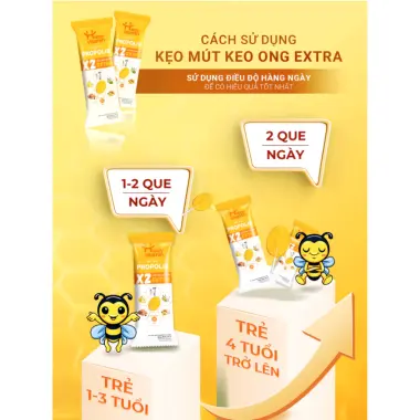Kẹo Mút Keo Ong EXTRA Happy Vitamin - Vitamin Trái Cây Hữu Cơ NOVIKA Giảm Giá 25k 4