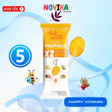 Kẹo Mút Keo Ong EXTRA Happy Vitamin - Vitamin Trái Cây Hữu Cơ NOVIKA Giảm Giá 25k 11