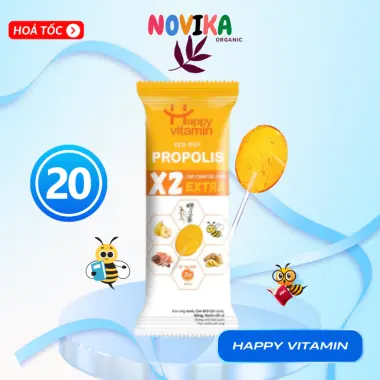 Kẹo Mút Keo Ong EXTRA Happy Vitamin - Vitamin Trái Cây Hữu Cơ NOVIKA Giảm Giá 25k 13