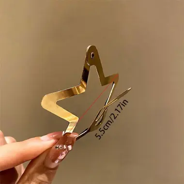 Kẹp Tóc Star BB Hình Học Màu Sắc - Barrettes Kim Loại Rỗng Thời Trang Y2K - Giá Chỉ 24.948đ