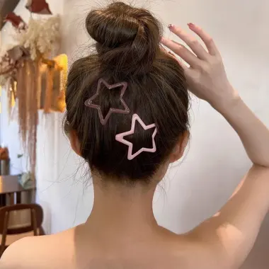 Kẹp Tóc Star BB Hình Học Màu Sắc - Barrettes Kim Loại Rỗng Thời Trang Y2K - Giá Chỉ 24.948đ