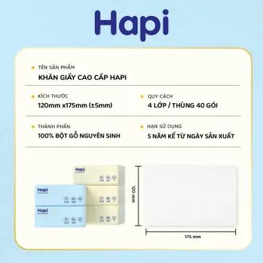 Khăn Giấy Ăn Moji Cao Cấp 4 Lớp Tự Nhiên Giá Rẻ 88k/Thùng 40 Gói 2