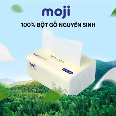 Khăn Giấy Ăn Moji Cao Cấp 4 Lớp Tự Nhiên Giá Rẻ 88k/Thùng 40 Gói 6