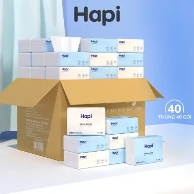 Khăn Giấy Ăn Moji Cao Cấp 4 Lớp Tự Nhiên Giá Rẻ 88k/Thùng 40 Gói 17