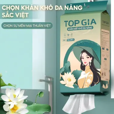 Khăn Vải Khô Đa Năng Top Gia Sắc Việt - Rút Treo Tường An Toàn Cho Da - 200 Tờ Giá Tốt 164k 4