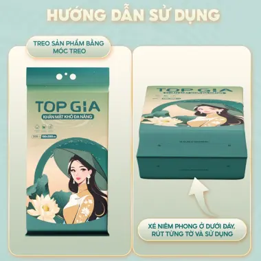 Khăn Vải Khô Đa Năng Top Gia Sắc Việt - Rút Treo Tường An Toàn Cho Da - 200 Tờ Giá Tốt 164k 7
