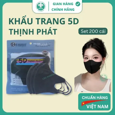 Khẩu Trang 5D Thịnh Phát Chính Hãng 3 Lớp Dễ Thở Kháng Khuẩn - Giảm 23% Chỉ 41.000đ/Set 200 Cái 2