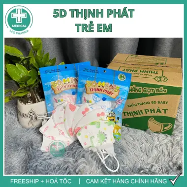 Khẩu Trang 5D Thịnh Phát Chính Hãng 3 Lớp Dễ Thở Kháng Khuẩn - Giảm 23% Chỉ 41.000đ/Set 200 Cái 23