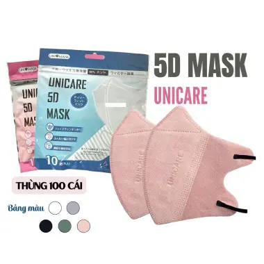 Khẩu Trang 5D UNI CARE 3 Lớp Kháng Khuẩn Chính Hãng - Giảm 16K - 89K/Thùng 200 Chiếc 7