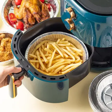 Khay Giấy Bạc Lót Nồi Chiên Không Dầu Tái Sử Dụng - Cỡ 18 22 24cm - Giá Chỉ 50k! 3