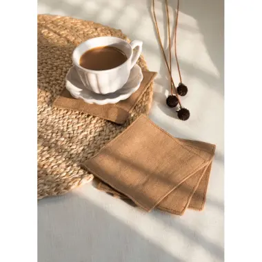 Lót Ly Vải Linen Decor Bàn Ăn Giá Rẻ Chỉ 20k - Khăn Lót Ly Đẹp 2