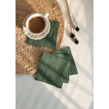 Lót Ly Vải Linen Decor Bàn Ăn Giá Rẻ Chỉ 20k - Khăn Lót Ly Đẹp 3