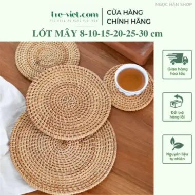 Lót Mây Trang Trí Bàn Ăn - Rattan Placemat - Giảm Giá Còn 12014đ - Lót Ly Cốc Nồi Chống Trượt 6