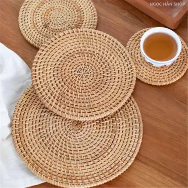 Lót Mây Trang Trí Bàn Ăn - Rattan Placemat - Giảm Giá Còn 12014đ - Lót Ly Cốc Nồi Chống Trượt 7