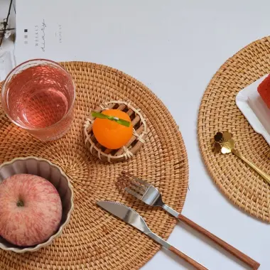 Lót Mây Trang Trí Bàn Ăn - Rattan Placemat - Giảm Giá Còn 12014đ - Lót Ly Cốc Nồi Chống Trượt 14
