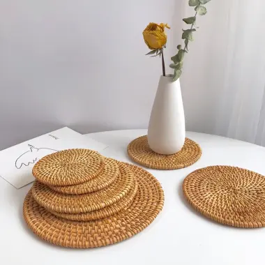 Lót Mây Trang Trí Bàn Ăn - Rattan Placemat - Giảm Giá Còn 12014đ - Lót Ly Cốc Nồi Chống Trượt 15