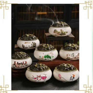 Lư xông nụ trầm hương bằng gốm có miếng lót cao cấp - MỸ NGHỆ DƯỠNG SINH HT 4 Lư xông nụ trầm hương bằng gốm có miếng lót cao cấp - MỸ NGHỆ DƯỠNG SINH HT 4