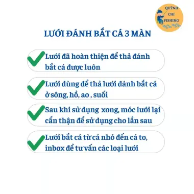 Lưới Đánh Cá 3 Màn Cao 75cm Dài 25-30m Giá Rẻ - Bắt Cá Nhỏ Đến To Tại Ao Hồ Sông Suối