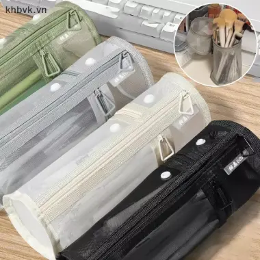 Lưới Dụng Cụ Trang Điểm Kép Túi Bảo Quản Bàn Chải Di Động Hộp Đựng Bàn Chải Dung Tích Lớn Đơn Giản Giá Đỡ Xô Du Lịch Túi Đứng