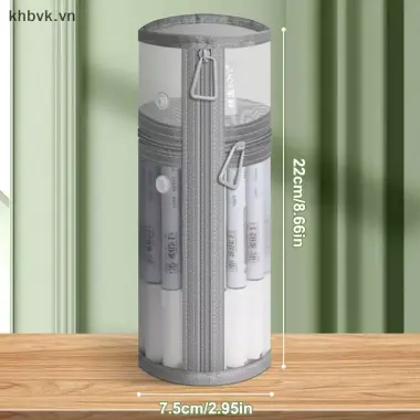 Lưới Dụng Cụ Trang Điểm Kép Túi Bảo Quản Bàn Chải Di Động Hộp Đựng Bàn Chải Dung Tích Lớn Đơn Giản Giá Đỡ Xô Du Lịch Túi Đứng