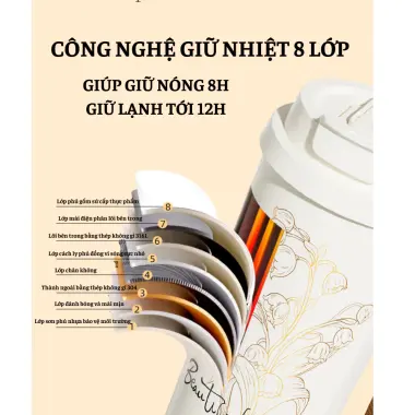 Ly giữ nhiệt NAFI tráng sứ cao cấp 520ml inox 316 tặng ống hút - Giảm giá còn 169k 9