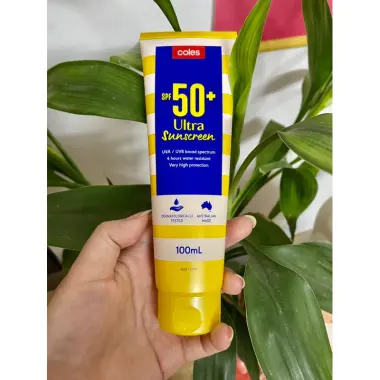 Mã giảm thêm 25k live =>ib. Kem Chống Nắng cho cả gia đình Coles Ultra Sunscreen SPF50+, 3 Can 1l-500ml-200ml-100ml 2