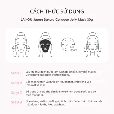 Mặt Nạ Thạch Collagen Sakura LAIKOU - Làm Sáng Da, Nâng Cơ, Cấp Ẩm Chỉ 90k 8 Mặt Nạ Thạch Collagen Sakura LAIKOU - Làm Sáng Da, Nâng Cơ, Cấp Ẩm Chỉ 90k 8
